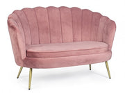 2 seater velvet effect sofa Giliola antique pink