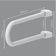 Fixed Safety Handle for Disabled in White Aluminum 52.5 x 21 x 20 cm