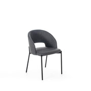 Chair in gray fabric and anthracite legs 52x55x78,5h cm