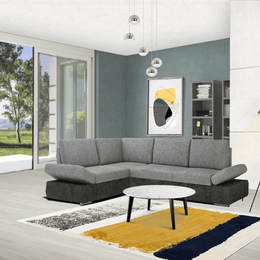 Siena corner sofa with gray pull-out bed 267x200x90