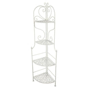 Jessica brush white metal shelf 4 shelves at an angle cm48x33h160