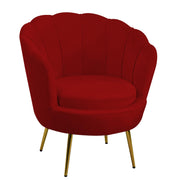 Strawberry red tulip velvet armchair cm73x72h77