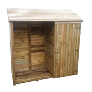 Woodshed with impregnated wardrobe