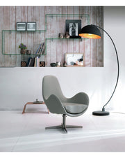 Olga armchair in faux leather and light gray metal STS