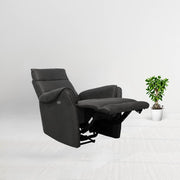 Electric Recliner Armchair in Grey Nabuk Effect - 82 x 98 x 109 cm