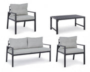 Anthracite garden lounge with removable cushions
