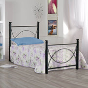 Single iron bed with footboard Nero LAGUNA 92x208x h117 cm