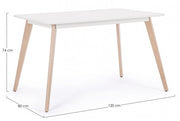 Michelangelo white wooden table 120 x 80 cm
