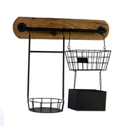 Black metal rack 2p cm57x20h49