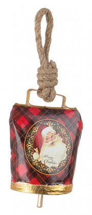 12x Wendi Tartan Santa Wine Bell Pendant