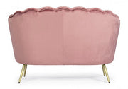 2 seater velvet effect sofa Giliola antique pink
