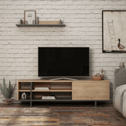 Stockton anthracite oak TV cabinet