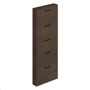 Slim shoe rack in mud faced wood with 5 flaps h.180x65x15 cm