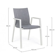 Stackable white gray outdoor garden chair