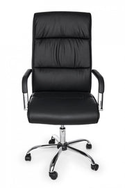 Office armchair with Queensland armrests in black eco-leather