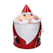 Santa claus red round metal box cm ø43h29