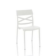 Esme chair in white polypropylene with crossed backrest