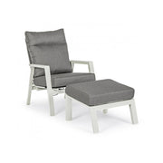 Aluminum ottoman with Kledi lunar cushion