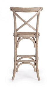 Gray bar stool in natural style wood