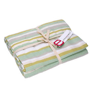 Yarn-dyed green stripe tablecloth cm140x240