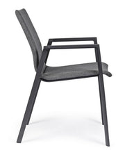 Anthracite garden chair with armrests Bizzotto