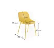 Set of 4 Polypropylene Chairs 55cm x 46cm x 79cm