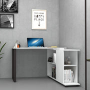 Desk with reversible bookcase White OSLO 120x60x h74 cm