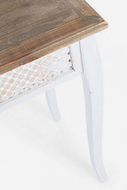 Set of 3 white wooden console tables in classic style