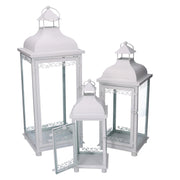 White metal lantern 1-3 cm20x20h53,2