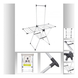 Stendino in acciaio e polipropilene Bianco SINAI 158x69,7x h199 cm