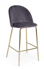 Contemporary design Bar Carry dark gray velvet stool