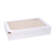 Rectangular white wooden tea box cm20x6x29