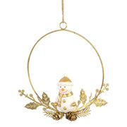 Snowman metal garland gold cm16x16x3