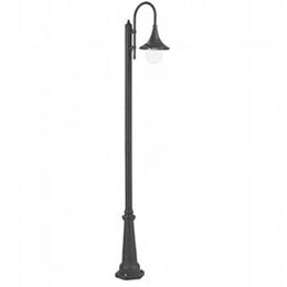 Black Transparent Floor Lamp in Die-Cast Aluminum