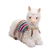 White seated llama with bells cm28x13h29