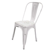 New bristol antique white iron chair cm51x43h84