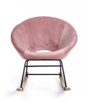 Rocking armchair in Antique Pink velvet ANNIKA 74x77x h74 cm