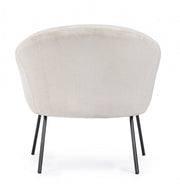 Aiko Velvet white velvet metal armchair 80 x 76 x 75 cm