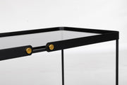 Set of 2 Zeina rectangular black steel coffee tables