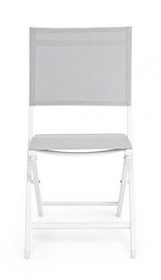 Outdoor chair in aluminum White Gray ELIN 47x57x h88 cm