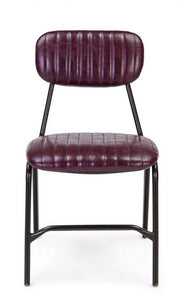 Vintage bordeaux Debbie chair in eco-leather
