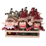 Elf fabric pack of 12 green red cm26x18x23