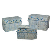 Light blue rattan trunk with lining