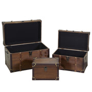 Chest 1-3 in brown eco-leather wood