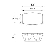 Modern gray fossil stone coffee table 120 x 70 x h 40 cm