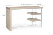 Bilbao wood and tempered glass desk 120x50x76h cm