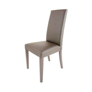 Matching wooden chair covered in dove gray eco-leather 47x47xh.101 cm