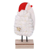 Santa claus wood white led fabric cm10x5h21