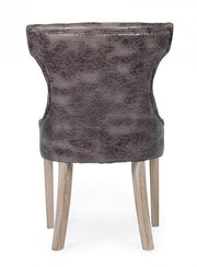 2x Dark chair in classic style fabric