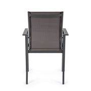 Crozet dark anthracite outdoor chair with armrests